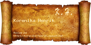 Korenika Henrik névjegykártya